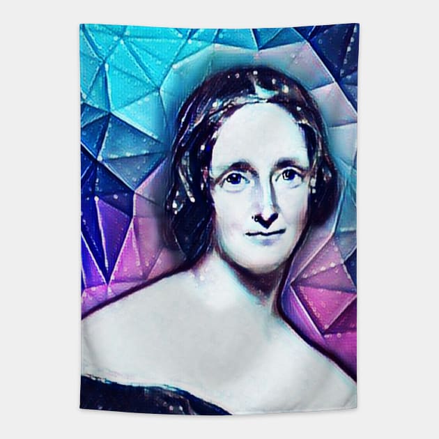 Mary Shelley Snowy Portrait | Mary Shelly Black artwork 6 Tapestry by JustLit