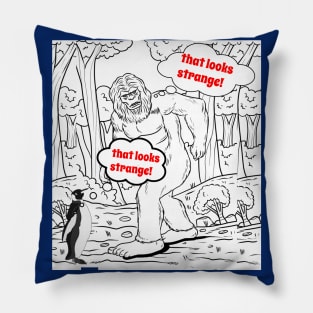 Bigfoot Meets Penguin Pillow