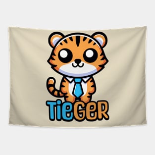 Tieger! Cute Tie Wearing Tiger Pun Tapestry