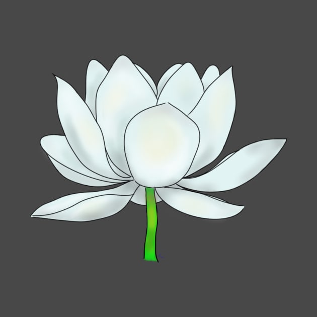 White Lotus Blossom by Dandy Doodles