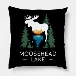 Moosehead Lake Maine. Retro Pillow