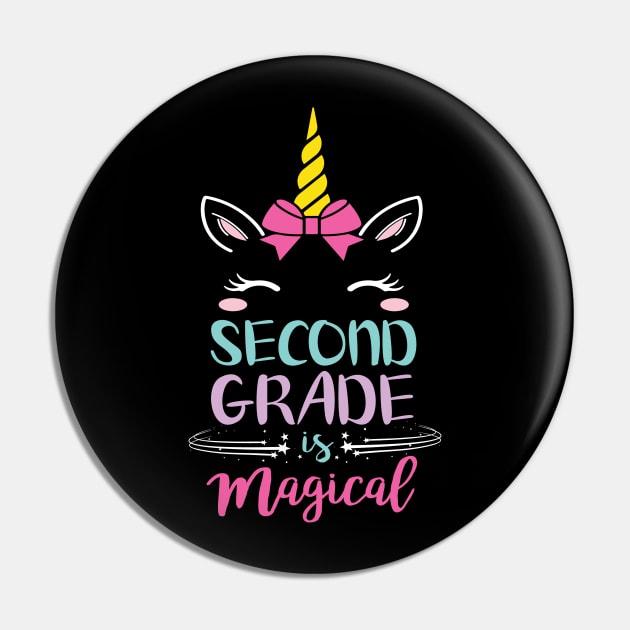 Second Grade Is Magical Unicorn Students First Day Of School Back To School Pin by joandraelliot