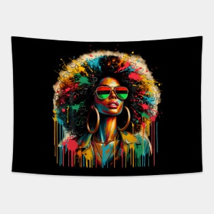 Juneteenth Black Womens Queen Afro African Melanin Dripping Tapestry