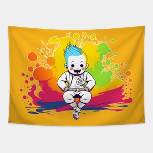 DJ Colorful Happy Baby Anime Comic Style Tapestry