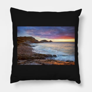 Mumbles Lighthouse, Bracelet Bay, Swansea Pillow