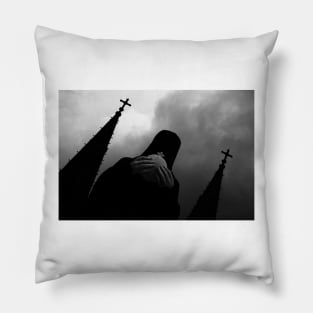 Virgin Mary statue, Notre Dame, Vietnam Pillow