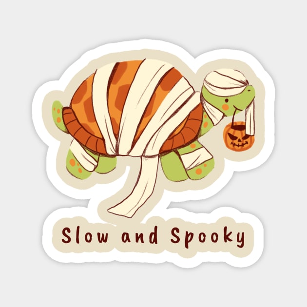 Slow And Spooky Halloween Spooky Mummy Tortoise Trick Or Treat Festive Design Magnet by PW Design & Creative