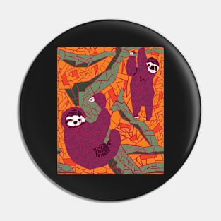 Hanging Sloth Mosaic Pin