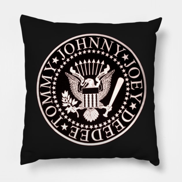 tommy johnny joey deedee Pillow by mbassman