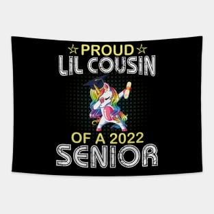 Unicorn Dabbing Proud Lil Cousin Of A 2022 Senior Graduate Tapestry