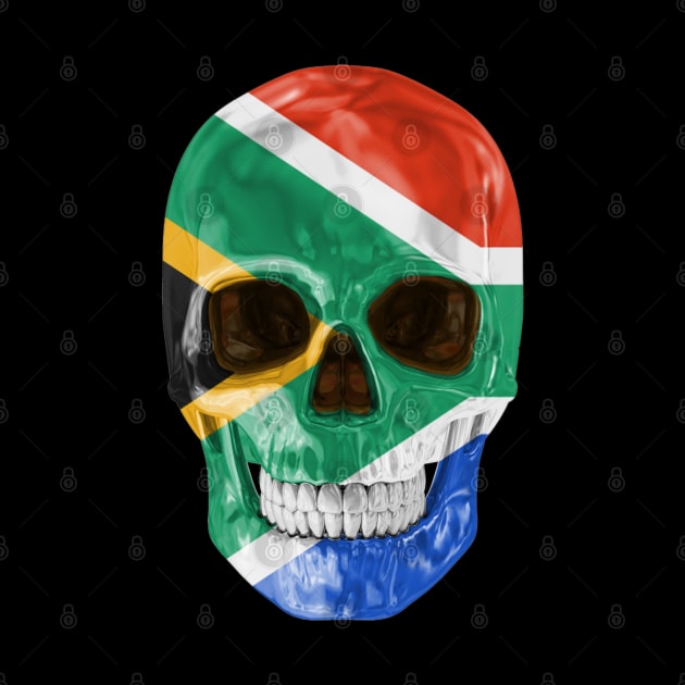 South Africa Flag Skull - Gift for South African With Roots From South Africa by Country Flags