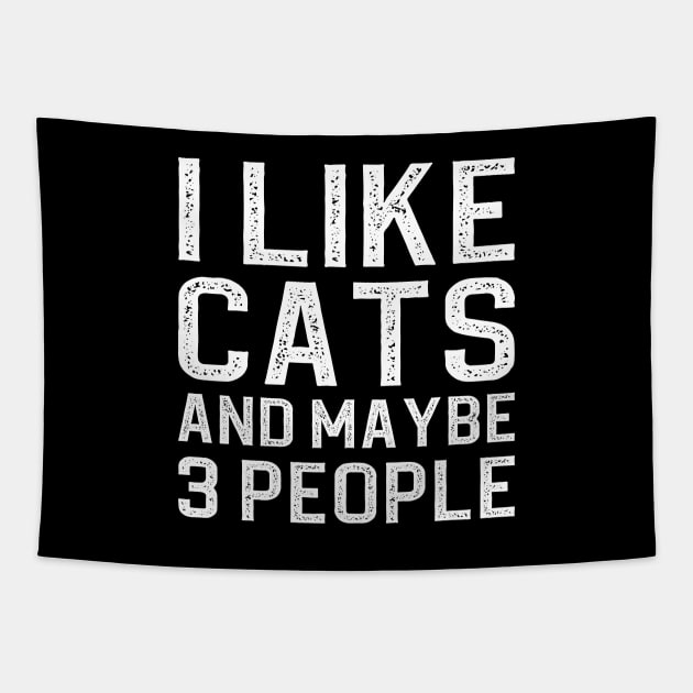 I Like Cats And Maybe 3 People Tapestry by DragonTees