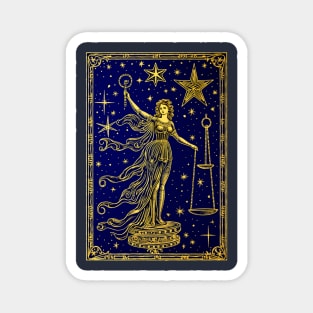 Beautiful Celestial Justice Tarot Card Art Tee: Divine Harmony Magnet