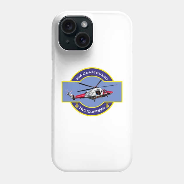 HM Coastguard search and rescue Helicopter, Phone Case by AJ techDesigns