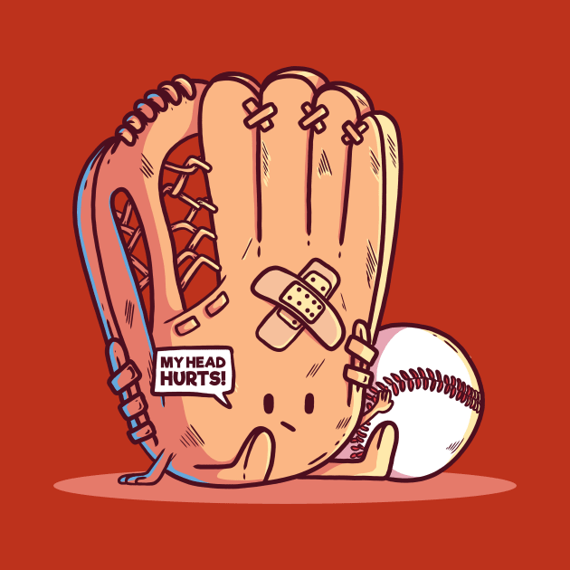 Funny Cartoon Baseball Glove by SLAG_Creative