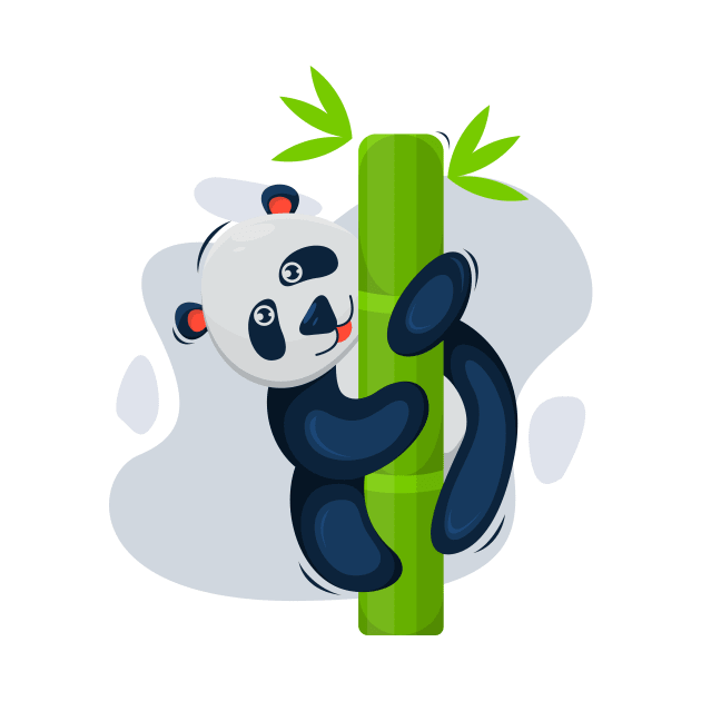 Cute panda with bamboo by KLE!