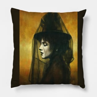 Victorian Gothic Girl In Veil Pillow