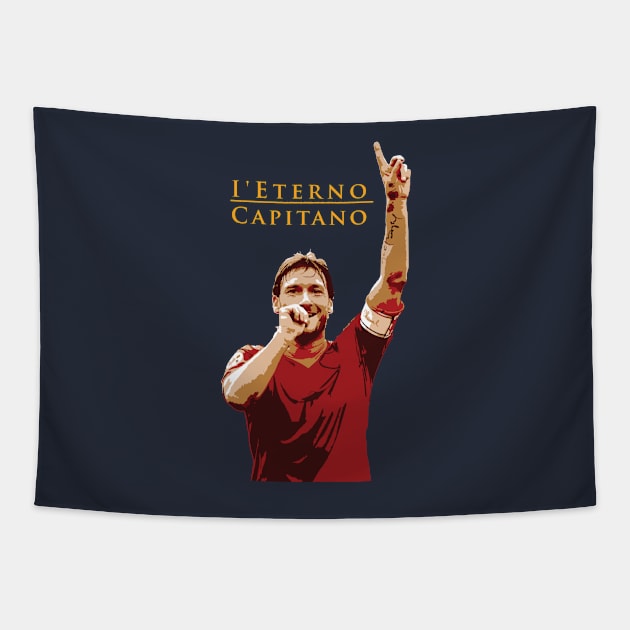 Francesco Totti Illustration Tapestry by HenDesignStudio