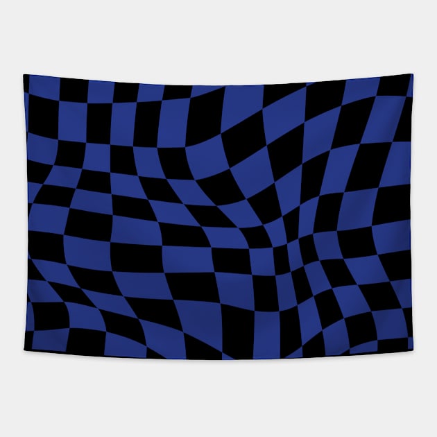 Inter Distorted Checkered Pattern Tapestry by Footscore