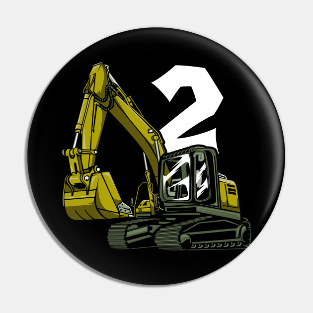 Cute Construction 2 Years Old 2nd Birthday Party Gift Construction Pin Teepublic Au