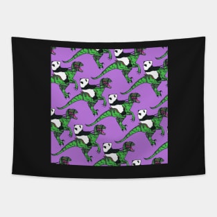 Jurassic Panda Logo Print Tapestry