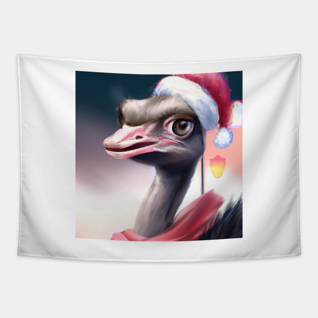 Cute Ostrich Drawing Tapestry by Play Zoo