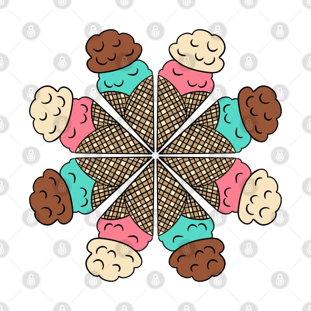 Ice Cream Cone Mandala by julieerindesigns