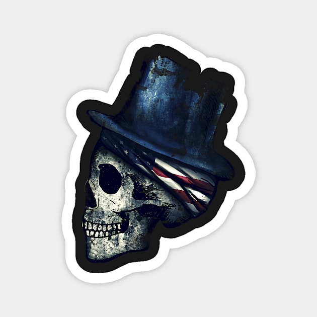 4th of July Skull American USA Flag Magnet by Evoke Collective