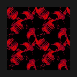 Gothic black and red skulls pattern T-Shirt