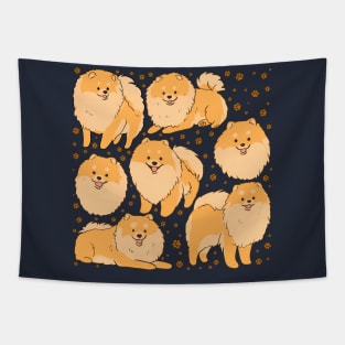 Cute Pomeranian illustration Tapestry