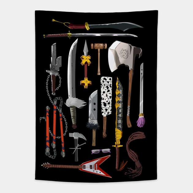 jjk cursed tools and weapons Tapestry by Afire