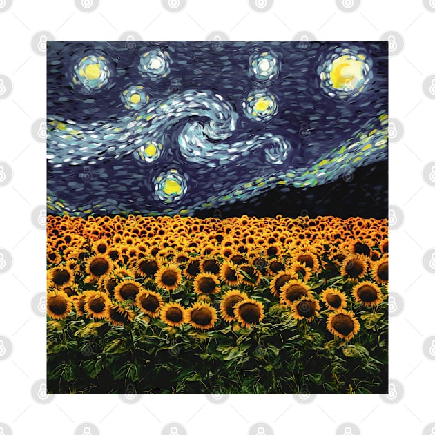 Starry night sunflowers by Sara's