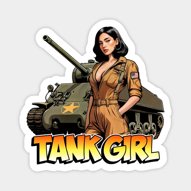 Tank Girl Magnet by Rawlifegraphic