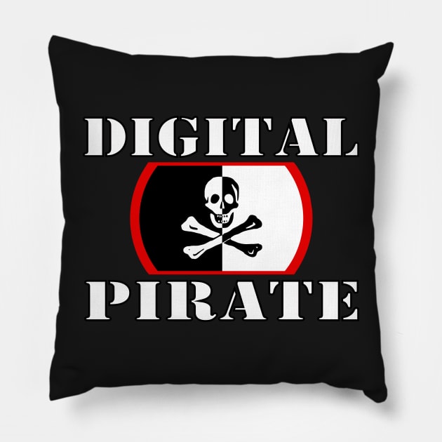 Digital Pirate - Programmer Coding Digital Marketeers Pillow by PlanetMonkey