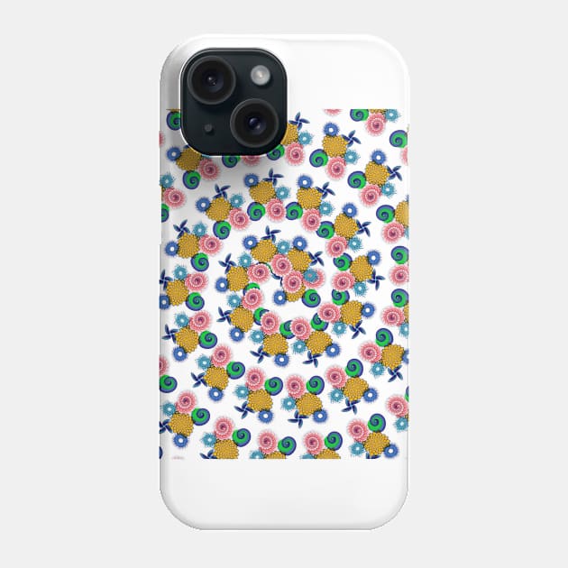 Bright Cute Attractive Floral Spiral Pattern Phone Case by Kanika Behari Studio