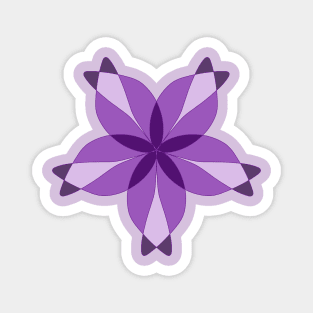 Purple Geometric Flower Magnet