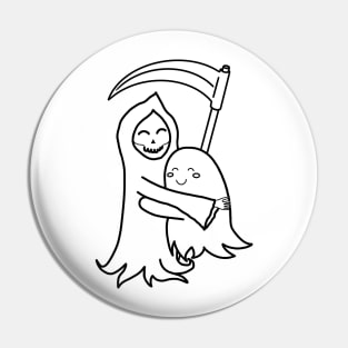 Cute Grim Reaper & Ghost Hug | Friendship | Azrael & Specter | Outlines Pin