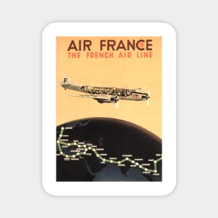 AIR FRANCE The French Air Line Advertisement Vintage Travel Magnet