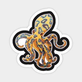 Blue Ringed Baby Octopus Magnet