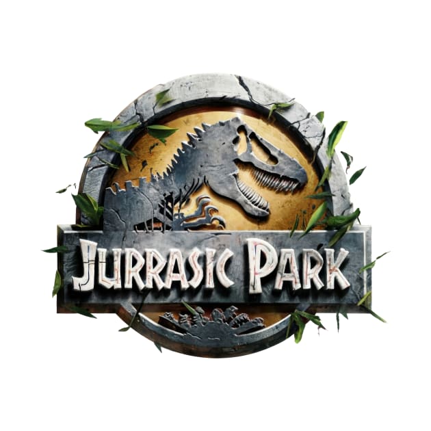 Jurrasic Park logo engraved in stone by byNIKA