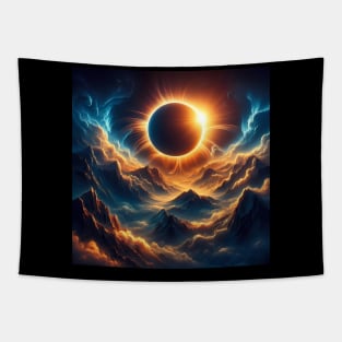 Solar Eclipse over mystical landscape Tapestry