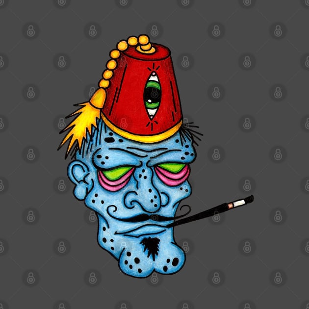 Fez Zombie by OrneryDevilDesign