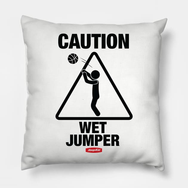 Caution Wet Jumper Pillow by TABRON PUBLISHING