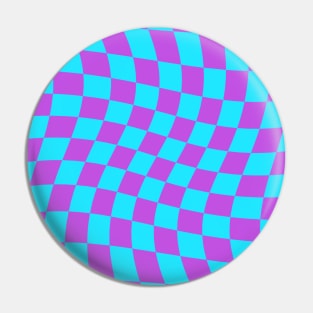 Twisted Checkered Square Pattern - Blue & Purple Pin