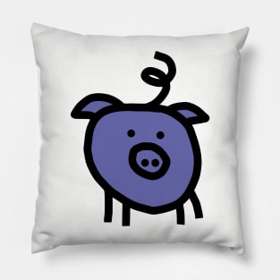 Very Peri Periwinkle Blue Animals Cute Pig Color of the Year 2022 Pillow