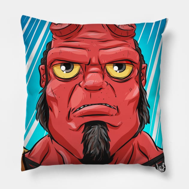 Pop Culture Caricature #10 - Hellboy Pillow by yazgar