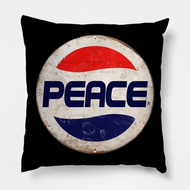 PEACE or PEPSI Pillow by IJKARTISTANSTYLE