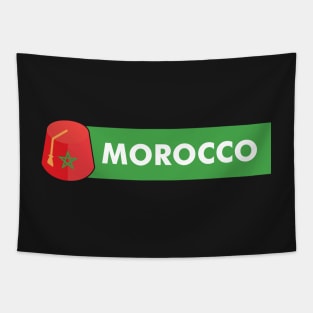 Morocco, moroccan tarbouch with moroccan flag Tapestry