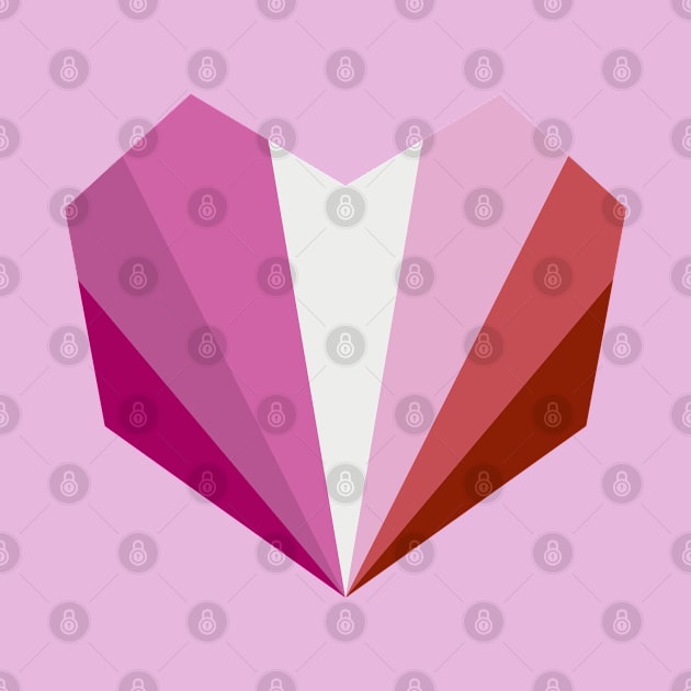 Lesbian Flag Geometric Heart by Bunny Prince Design