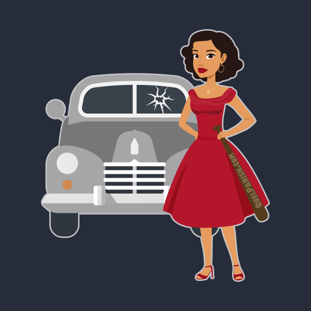 Girl with Vintage Car by quelparish